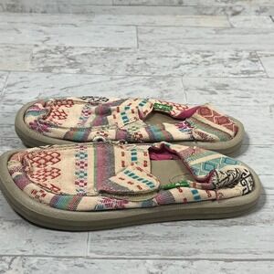 Sanuk The‎ Donna Sidewalk Surfers Sneakers Kids 10 Multicolor Aztec Southwestern